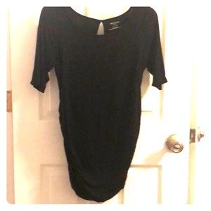 Simple black maternity shirt with keyhole in back